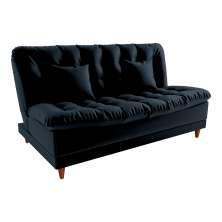 Sofá-Cama Casal 3 Lugares Duda Veludo Preto