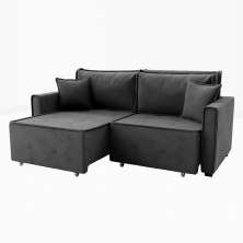 Sofá-Cama Casal 3 Lugares Onix Veludo Grafite 220 cm