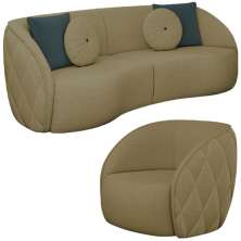 Jogo Sofa 318 cm 4 Lug E Poltrona 1 Lug Passion TCE 1025 Linho Moll