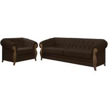 Kit Sofa e Poltrona Decorativa Murano Veludo SL 942 Moll