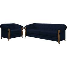Kit Sofa e Poltrona Decorativa Murano Veludo SL 948 Moll