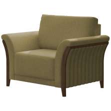 Poltrona Decorativa Base Em Madeira Royalle TCE 1025 Moll