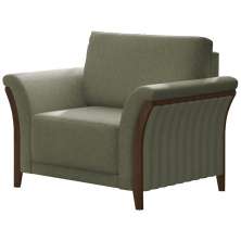 Poltrona Decorativa Base Em Madeira Royalle TCE 1026 Moll