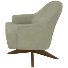 Poltrona Decorativa Base Giratoria Em Madeira Dakota SL 940 Moll
