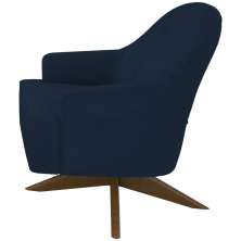 Poltrona Decorativa Base Giratoria Em Madeira Dakota SL 948 Moll