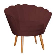 Poltrona Decorativa para Sala de Estar Charm Suede Bordô - Montanaris Decor