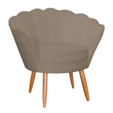 Poltrona Decorativa para Sala de Estar Charm Suede Cappuccino - Montanaris Decor