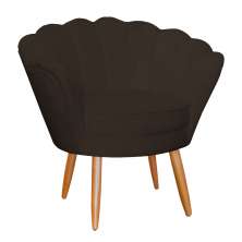 Poltrona Decorativa para Sala de Estar Charm Suede Marrom - Montanaris Decor