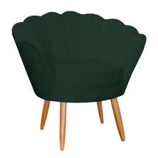 Poltrona Decorativa para Sala de Estar Charm Suede Verde - Montanaris Decor