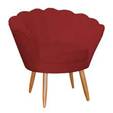 Poltrona Decorativa para Sala de Estar Charm Suede Vermelho - Montanaris Decor