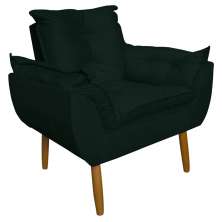 Poltrona Decorativa para Sala de Estar Opala Suede Verde - Montanaris Decor