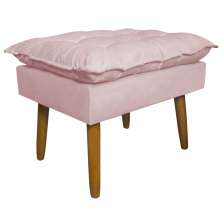 Puff Decorativo para Sala de Estar Opala Suede Rosa Claro - Montanaris Decor