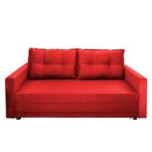 Sofá-Cama Casal 3 Lugares Trancoso Suede Liso Vermelho