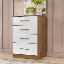 Cômoda MS913 4 gavetas - Naturale / Branco