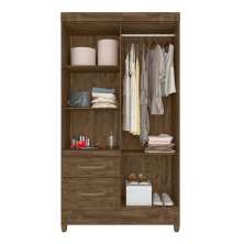 Conjunto Guarda Roupa e Cômoda Petra B Castanho Wood