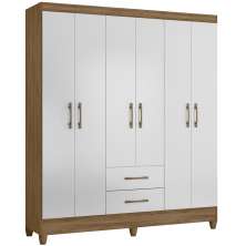 Guarda Roupa 6 Portas 9530 Naturale Branco Moval