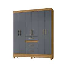 Guarda Roupa 6 Portas Canyon Freijó Cinza