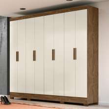 Guarda Roupa 8 Portas Ward Castanho Wood Baunilha