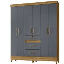 Guarda Roupa Casal 6 Portas 8680 Freijo Cinza Moval