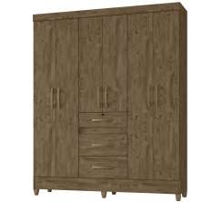 Guarda Roupa Casal 6 Portas 8683 Castanho Wood Moval