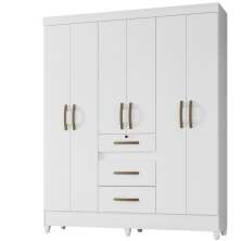 Guarda Roupa Casal 6 Portas 8684 Branco Moval