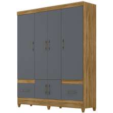 Guarda Roupa Casal 6 Portas 9120 Freijo Cinza Moval