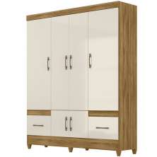 Guarda Roupa Casal 6 Portas 9120 Freijo Off White Moval
