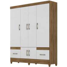 Guarda Roupa Casal 6 Portas 9120 Naturale Branco Moval