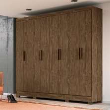 Guarda Roupa Casal 8 portas 4 gavetas Castanho Wood Diplomata - Moval