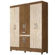 Guarda Roupa Casal Portugal 8 Portas Castanho/Avelã Wood - Moval