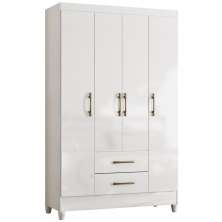 Guarda Roupa Solteiro 4 Portas 0410 Branco Moval