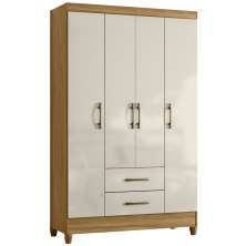 Guarda Roupa Solteiro 4 Portas 0410 Freijo Off White Moval