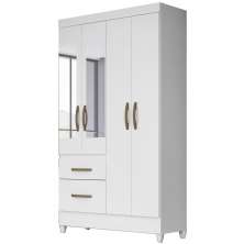 Guarda Roupa Solteiro 4 Portas Com Espelho 8524 Branco Flex Moval