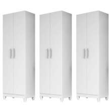 Kit 3 Armários Organizadores Multiuso Íris 2 Portas Branco - Moval