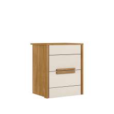 Mesa de Cabeceira 2 gavetas Dhara - Freijo / Off White