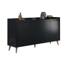 Balcao Buffet Retrô Delta 4 Portas Preto - MoveisAqui