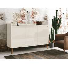 Buffet Aparador Retrô Clássico 3 Portas Off White - MoveisAqui