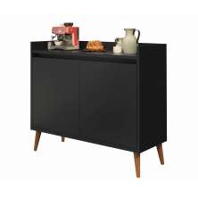 Buffet Aparador Retrô Delux 2 Portas Preto - MoveisAqui