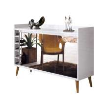 Buffet com Adega Estilo com Espelho Branco - MoveisAqui