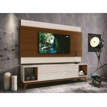 Rack com Painel Delux 1.8 Off White com Natural - MoveisAqui