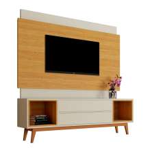 Rack com Painel Delux 1.8 Off White com Nature - MoveisAqui