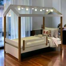 Cama Casa Elisa Branca Com Led E Colchão