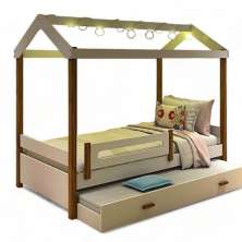 Cama Eliz Branca Com Led, Aux. E 02 Colchões Divaloto