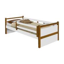 Cama Solteiro Bianca Branca E Mel Com Colchão