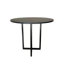 Mesa de jantar redonda Miró Preta 90cm para 4 lugares estilo industrial 