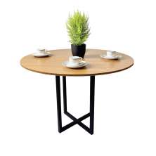 Mesa de jantar redonda Miró com base estilo industrial Miró 110cm Freijó