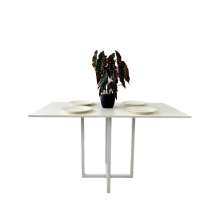Mesa de jantar retangular Ipê Branca 4 lugares 130x80cm MDF estilo industrial 