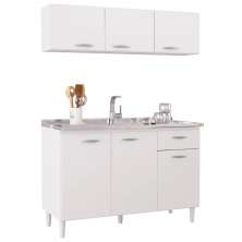 Armário de Cozinha CP01 Com Pia Inox Classic P11 Branco - Mpozenato