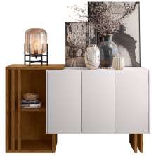 Balcão Aparador Buffet Bells 3 Portas N02 Ypê/Off White - Mpozenato