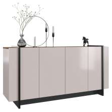 Balcão Buffet Para Sala De Jantar 4 Portas Ipanema C05 Off White/Nogueira - Mpozenato